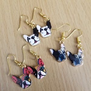 2 for $8 Cute French Bulldog Hook Earrings